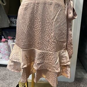 Elegant Tan Ruffle Skirt